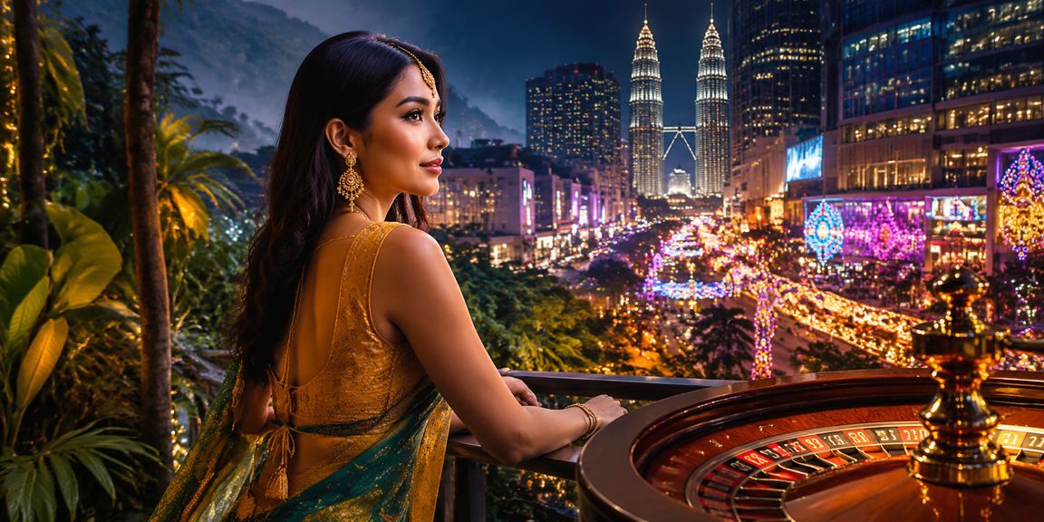 Permainan roulette gaya Malaysia di Kuala Lumpur dengan suasana kasino moden