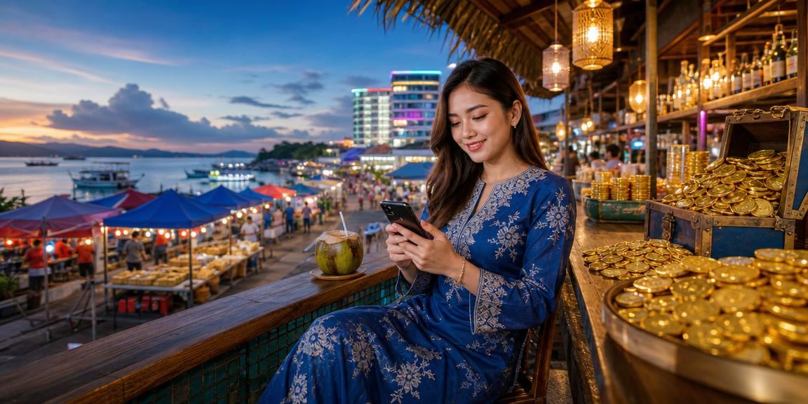 Pengguna Malaysia mengakses platform mg108 dengan selamat melalui telefon pintar berbaju kurung